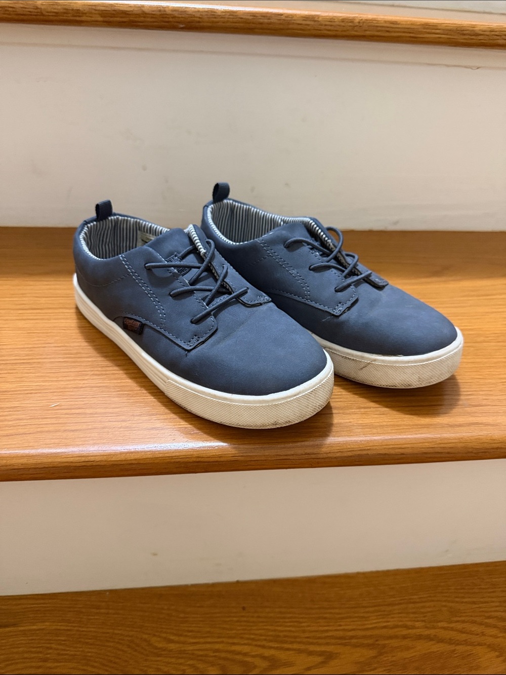 OshKosh B'gosh Navy and White Kids Lace-Up Sneakers